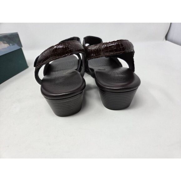 SAS SAN ANTONIO SHOES TRIPAD SUNTIMER BROWN CROC PATENT SANDALS WOMENS 12 M NEW - Picture 6 of 9